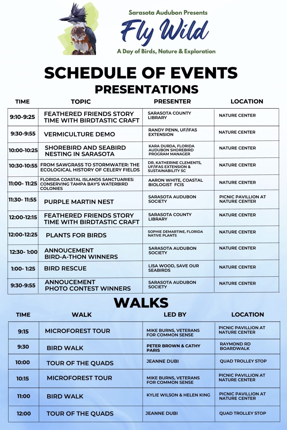 Web Fly Wild Schedule Easel Sign Web Fly Wild Schedule Easel Sign